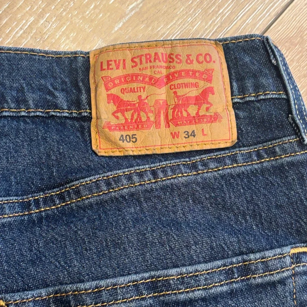 Levis 405 Standard Fit Denim Shorts Mens 34 Dark Wash Jean Shorts